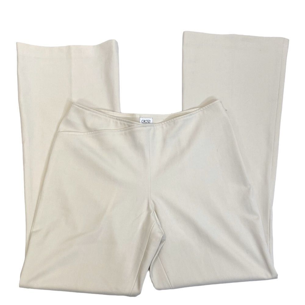 Cache High Rise Cream Flared Pants Size 10 NWT - Picture 3 of 8